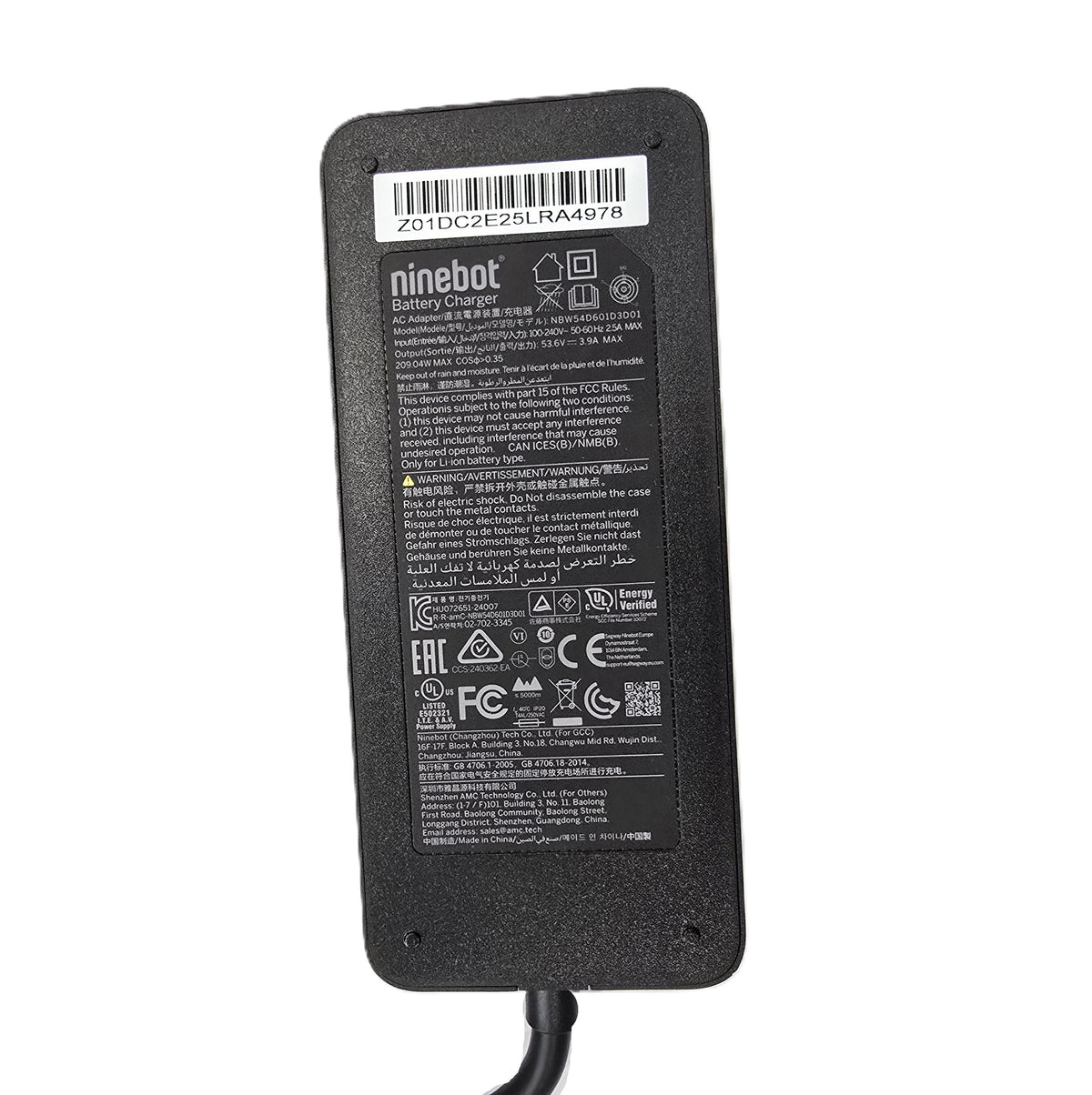 48V 3.9A (53.6V) Li-Ion ZT3 Pro Max G3 AU Segway-Ninebot Battery Charger